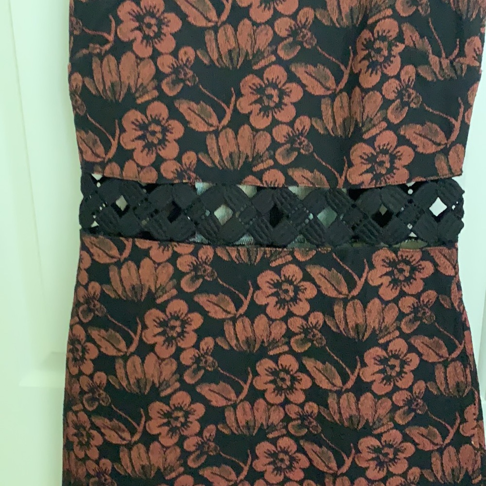 Topshop Dress 6 Floral Cut Out A-Line Mod - Picture 4 of 15